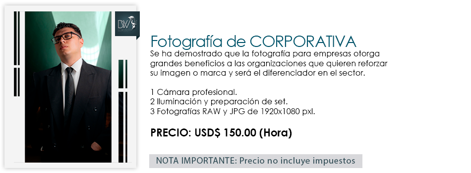 producción y edición de fotografía corporativa